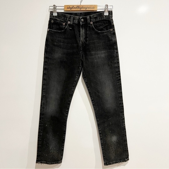 R13 Stovepipe Addison Wash Black Jean - Picture 2 of 14